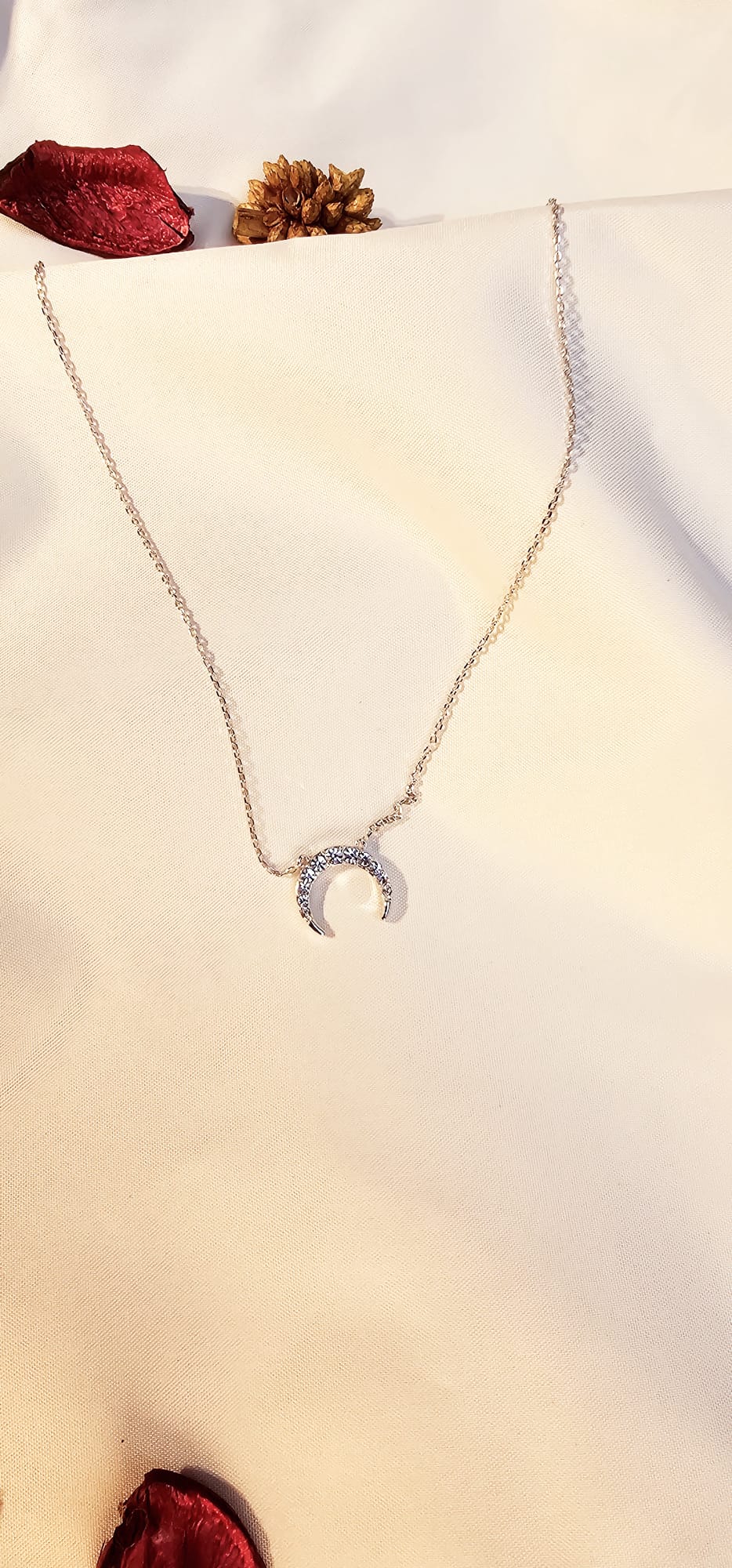 Crescent Moon Crystal Necklace