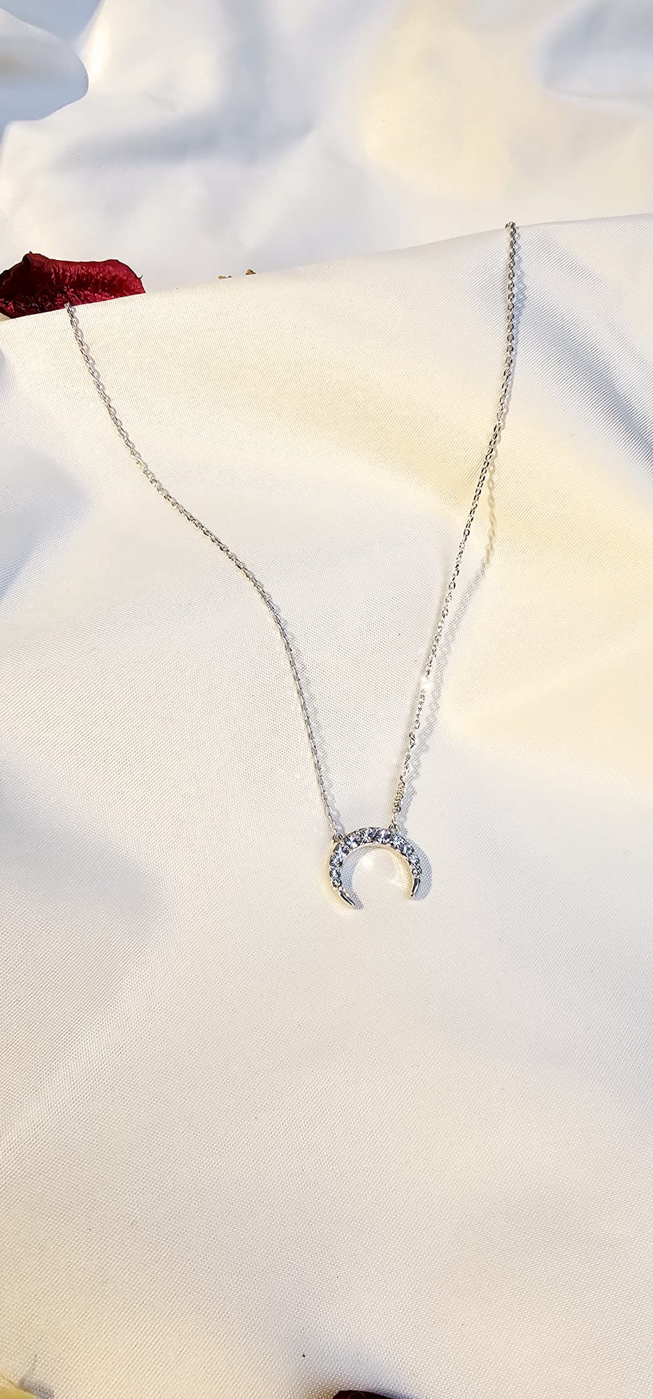 Crescent Moon Crystal Necklace