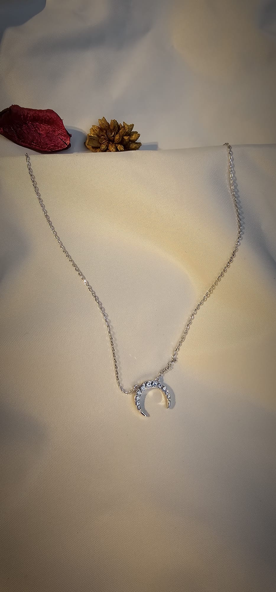 Crescent Moon Crystal Necklace