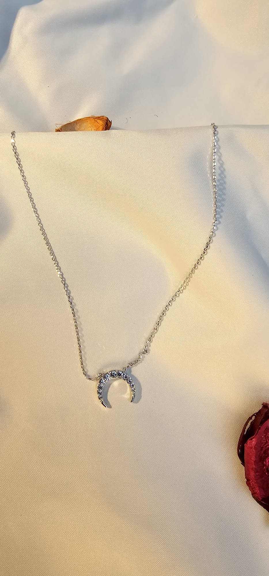 Crescent Moon Crystal Necklace