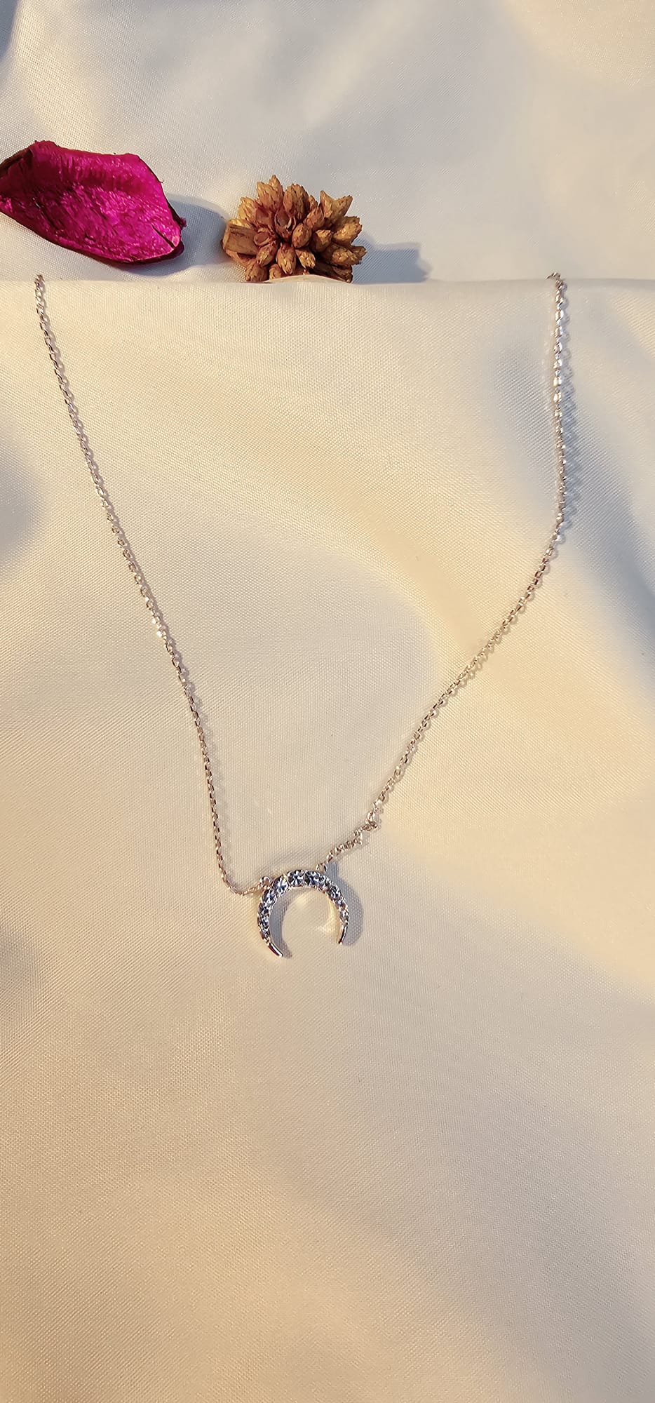 Crescent Moon Crystal Necklace