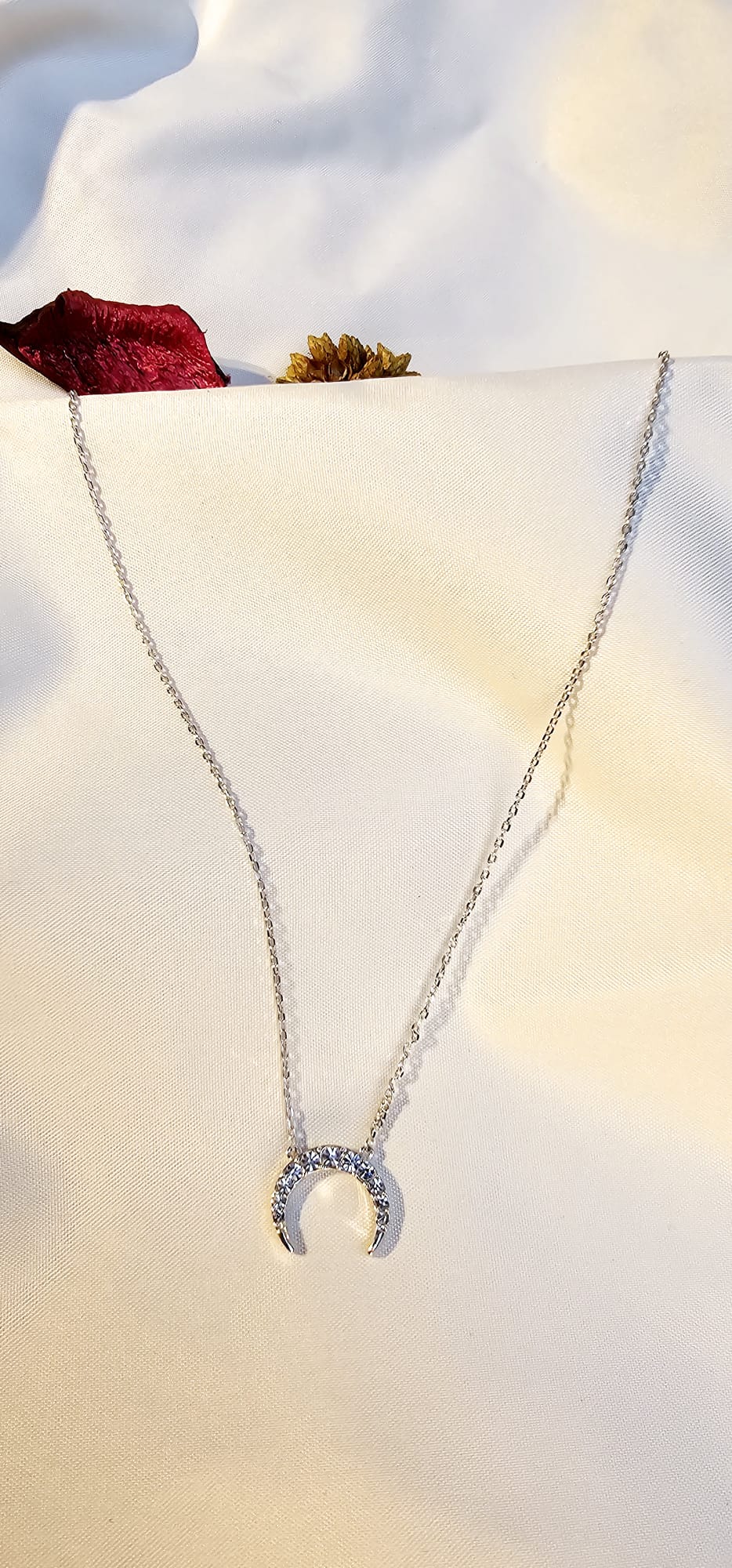 Crescent Moon Crystal Necklace